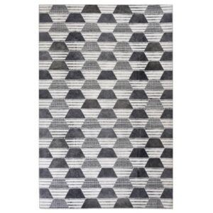 Īsu Plūksnu Paklājs Hexagon Grey