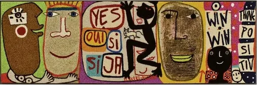 Durvju paklājiņš Think Positive - Image 1