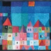 Durvju paklājiņš Colourful Houses - Thumbnail Image 1