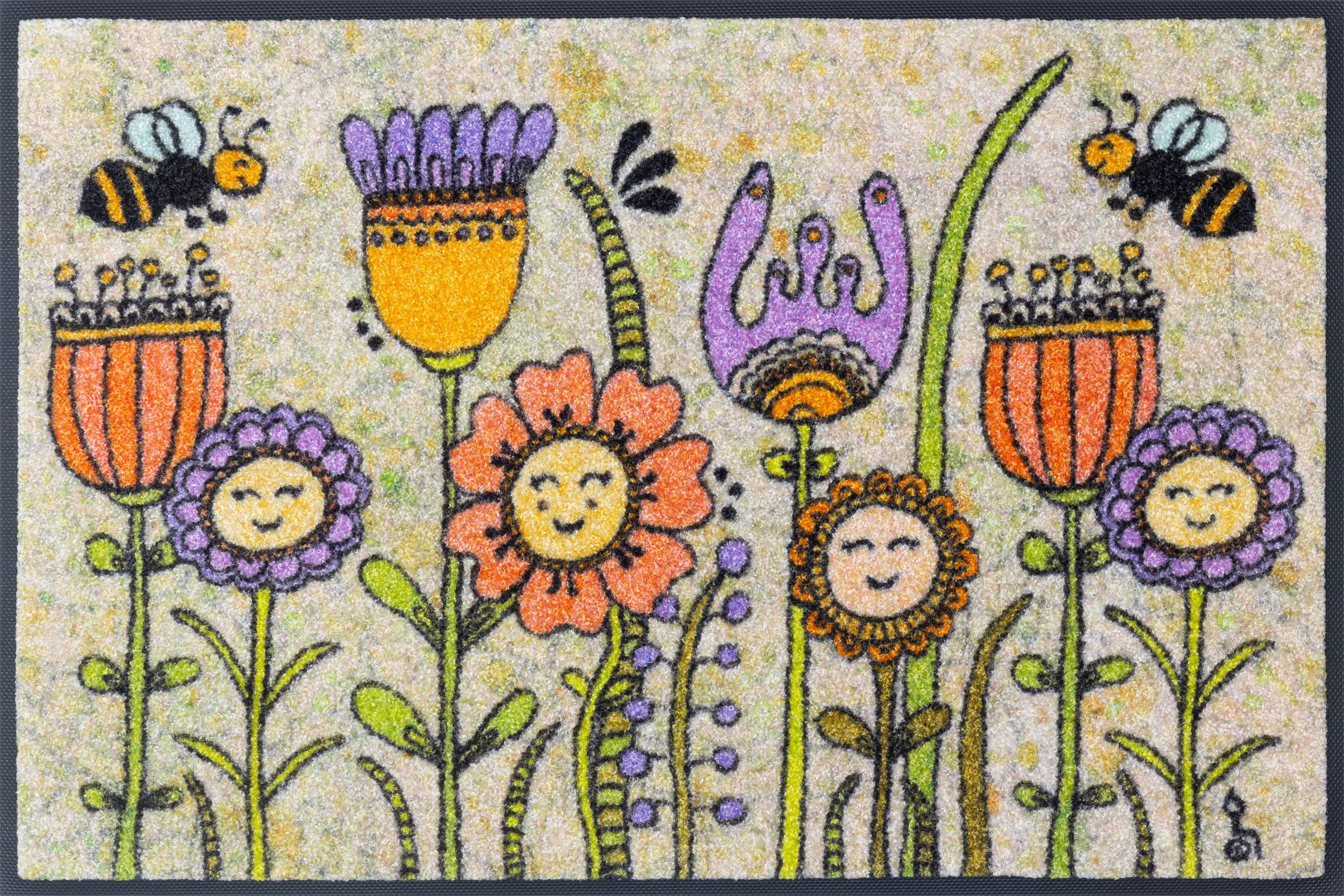 Durvju paklājiņš Friendly Flowers - Image 1