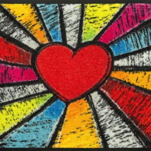 Durvju paklājiņš Pop Art Heart