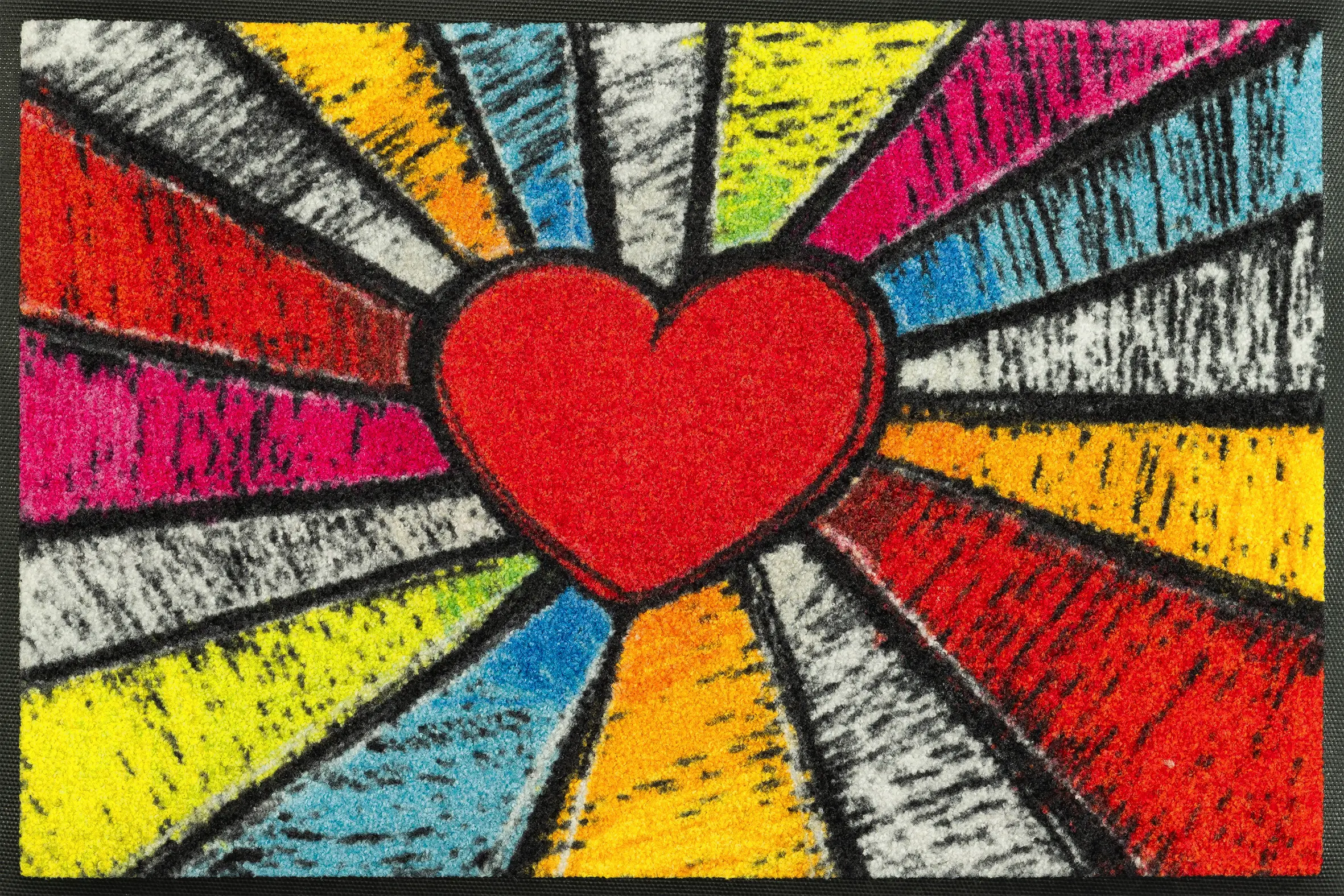 Durvju paklājiņš Pop Art Heart - Image 1