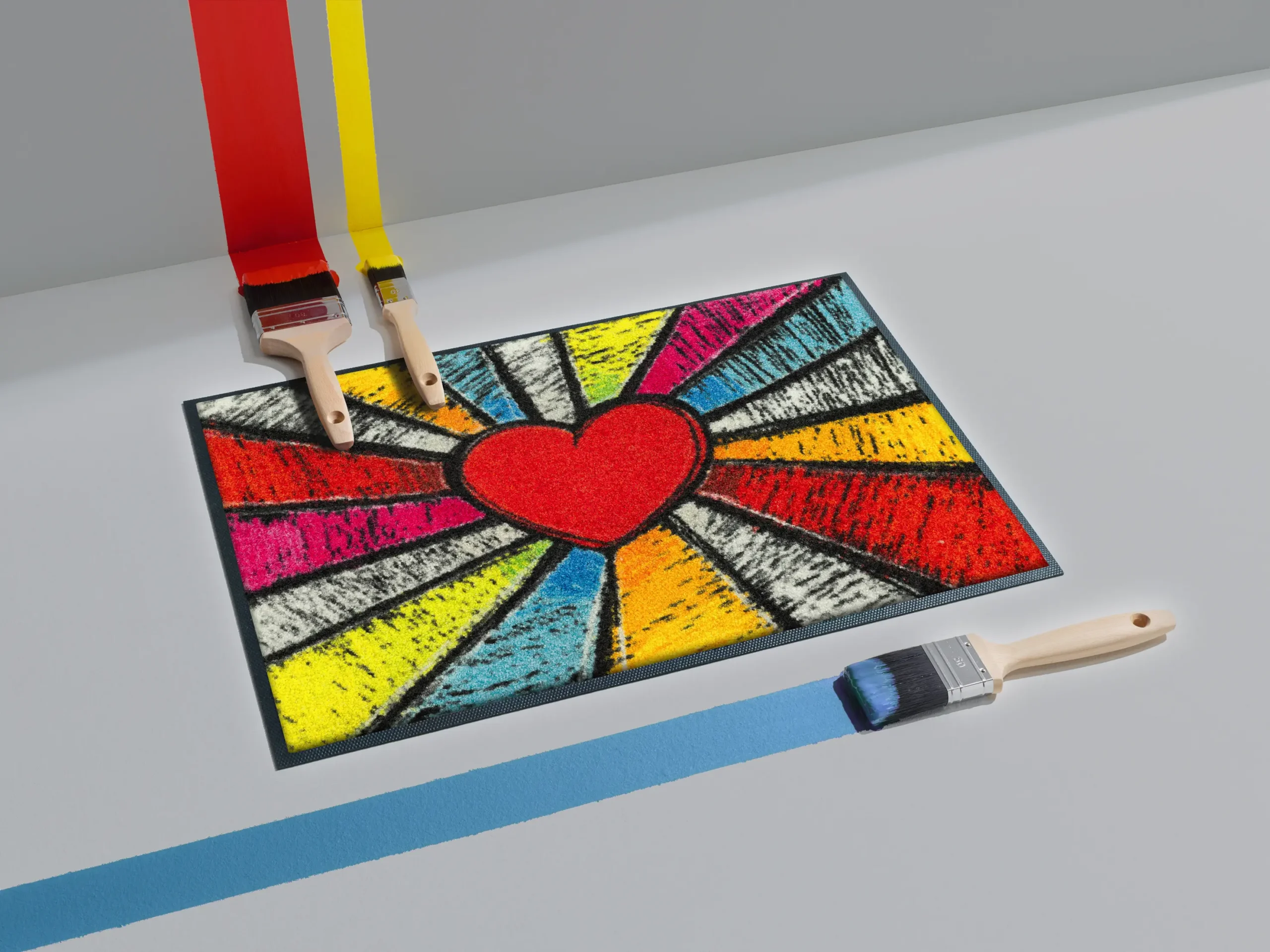 Durvju paklājiņš Pop Art Heart - Image 3